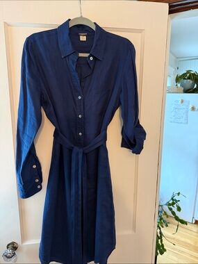 magaschoni blue linen dress Magaschoni | Dresses | Magaschoni Elegant Blue And White Floral Long Sleeve  Dress 0 Linen